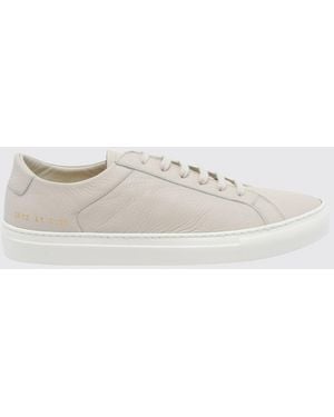 Common Projects Achilles Low-Top-Sneakers Aus Genarbtem Leder Mit Logo - Weiß