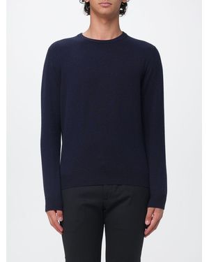 Malo Pure Cashmere Crewneck Jumper With Ribbed Trims - Blue