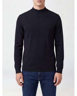 Max Mara Wool And Cotton Blend Crewneck Sweater With Long Sleeves - Blue