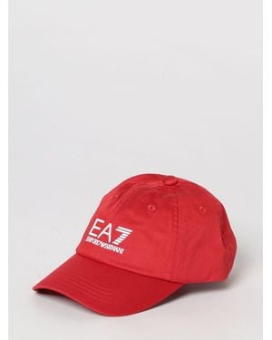 EA7 Baumwollmütze Mit Gesticktem Logo - Rot