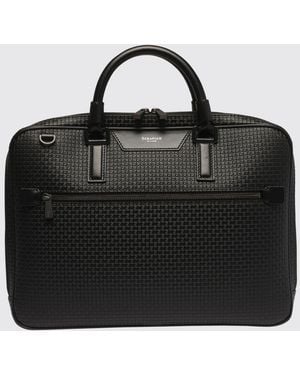 Serapian Stepan Business-Tasche Aus Geprägtem Leder - Schwarz