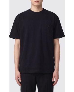 Valentino Vlogo Signature Cotton-Blend T-Shirt With Patch Pocket - Black
