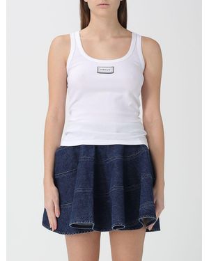 Versace Basic Stretch Cotton Tank Top - Blue