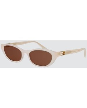 Fendi Ff Monogram Teardrop Acetate Sunglasses - White