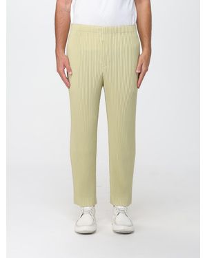 Homme Plissé Issey Miyake Pleated Slim Fit Trousers With Elasticated Waist By Homme Plissé Issey Miyake - Natural