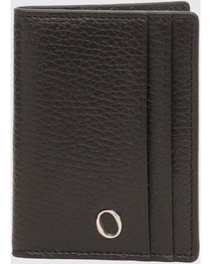 Orciani Micron Hammered Leather Credit Card Holder - White