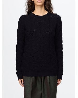 Etro Crewneck Wool Blend Sweater With Ribbed Trims - Blue