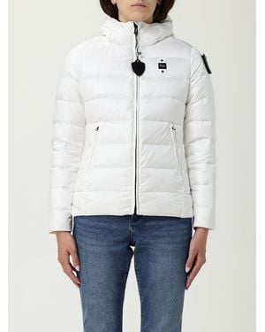 Blauer Jacke Damen - Weiß
