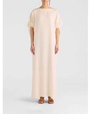Momoní Momon&Igrave Satin Long Dress - Natural