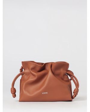 Loewe Flamenco Calfskin Mini Bucket Bag With Drawstring - Brown