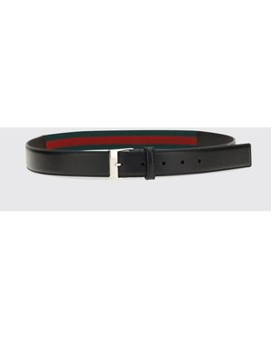 Gucci Adjustable Leather And Technical Fabric Belt With Web Detail - White