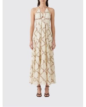Twinset Floral Print Cotton Midi Dress - Natural