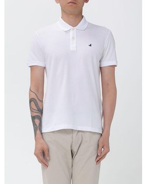 Brooksfield Basic Cotton Polo Shirt With Logo - White