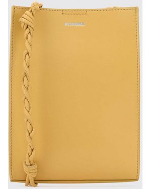 Jil Sander Tangle Calf Leather Shoulder Bag By - Yellow