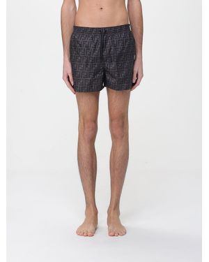 Fendi Boxer Swim Trunks With All-Over Zucca Print - Blue
