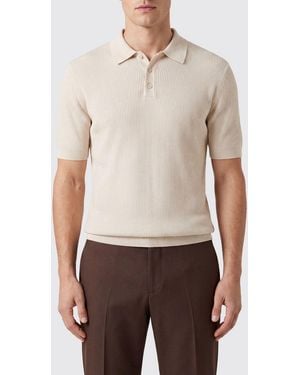 Fedeli Short-Sleeved Knit Polo - White