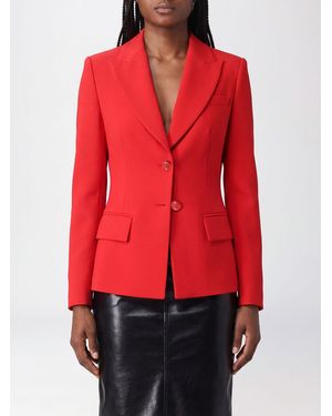 Elisabetta Franchi Cropped Single-Breasted Slim Fit Blazer With Peak Lapels - Red
