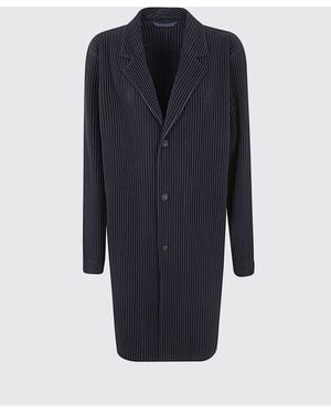 HOMME PLISSÉ ISSEY MIYAKE チェスターコート ネイビー Issey Miyake