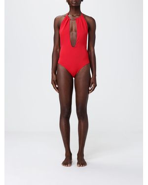 EA7 One-Piece Swimsuit With Metal Logo - Red