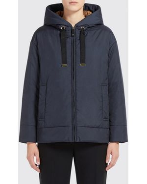 Max Mara Polyester Hooded Puffer Jacket - Blue