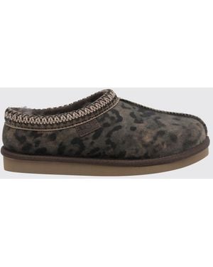 UGG Tasman Mules Aus Veloursleder Mit Animal-Print Und Kontrastnähten - Grau
