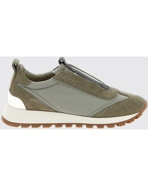 Brunello Cucinelli Suede And Nylon Sneakers - Multicolour