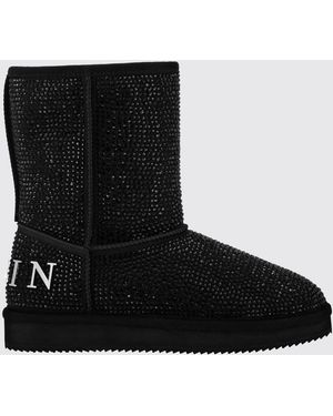 Philipp Plein Suede Snow Boots With Crystal Embellishment - Black