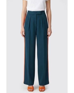 Patrizia Pepe Cotton Blend Tailored Trousers - Blue