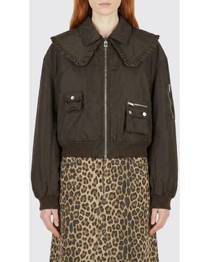Ganni Technical Fabric Bomber Jacket - Black