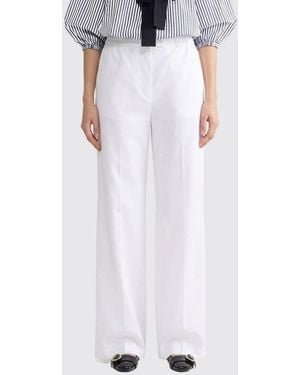 Patou Organic Cotton Wide-Leg Pants - White