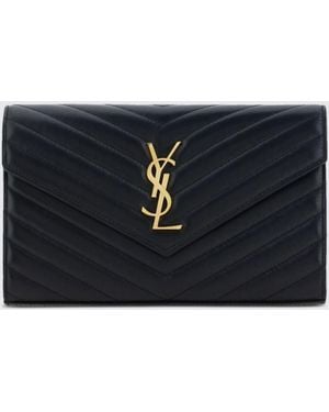 Saint Laurent Cassandre Envelope Bag - Black