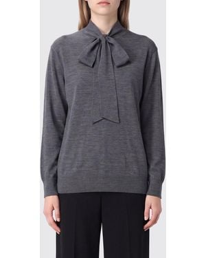 Valentino Garavani Pussy-Bow Neck Jumper - Grey