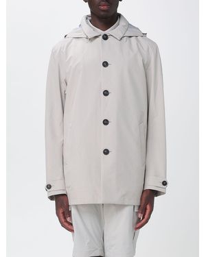 Save The Duck Short Technical Fabric Raincoat With Removable Hood By - Gray