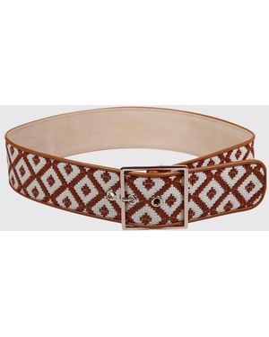 Max Mara Palato Baumwollgürtel Mit Jacquard-Rauten - Weiß