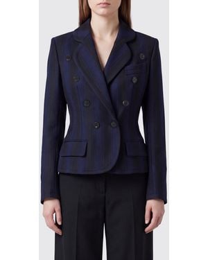 Vivienne Westwood Pinstriped Double-Breasted Cropped Blazer - Blue