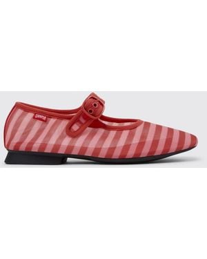 Camper Casi Myra Striped Recycled Polyester Ballerinas - Red