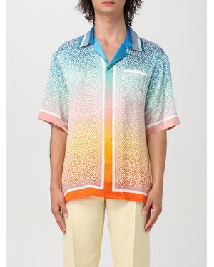 CASABLANCA Camicia Bowling Di Seta - Blu