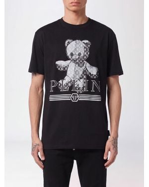 Philipp Plein Camiseta De Algodón Con Hombros Caídos Y Estampado Teddy Bear - Negro