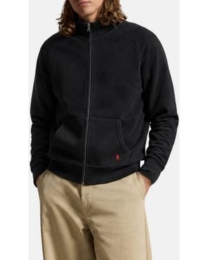 Polo Ralph Lauren Relaxed Fit Cotton-Blend Zip Sweatshirt With Pony Logo - Black