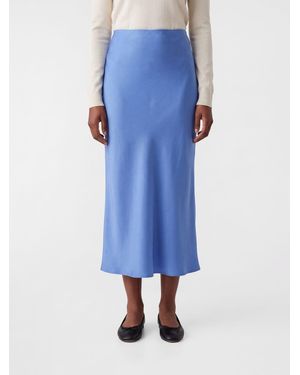 Anine Bing Falda Midi De Talle Alto De Pura Seda Con Cintura Elástica - Azul