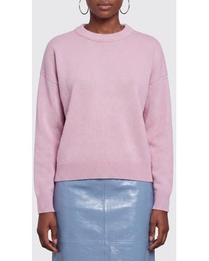 Mrz Jersey De Cuello Redondo De Lana Virgen Y Cachemira Con Hombros Caídos - Rojo