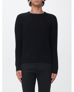 Malo Pure Cashmere Crewneck Jumper With Ribbed Trims - Black