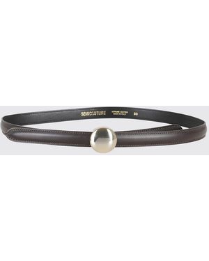 Semicouture Yoana Leather Belt - White