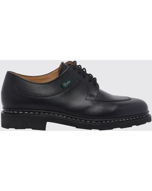 Paraboot Smooth Calf Leather Derby Shoes With Notched Sole - White