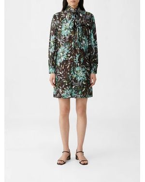 Gucci Printed Silk Twill Chemisier Dress - Green