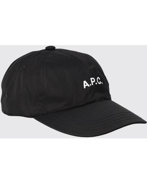 A.P.C. Polyester-Baseballkappe Mit Gedrucktem Logo Und Riemen - Schwarz