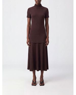 Jil Sander Slim Fit High-Neck Midi Dress - Purple