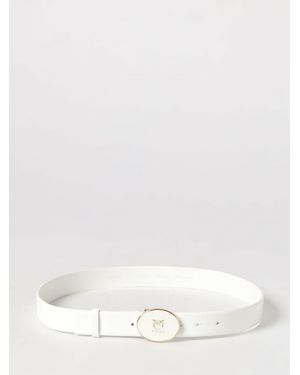 Pinko Round Enamel Leather Belt - White