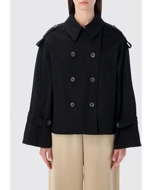 By Malene Birger Gabardina Cruzada De Mezcla De Algodón - Negro