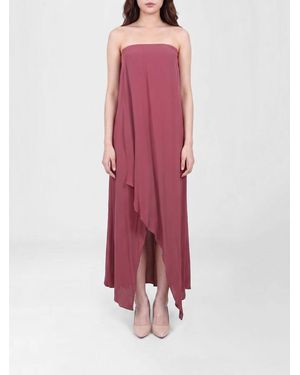 Semicouture Zoey Satin Midi Dress - Pink